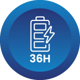 36-hour battery life icon