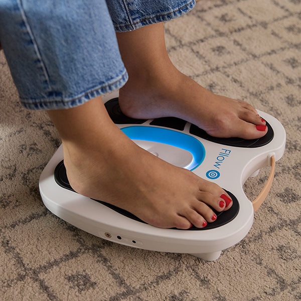 Fllow device provides pain relief by tingling sensations sent to the feet.