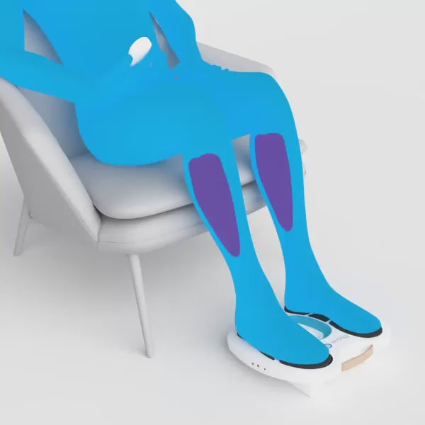 Paingone Fllow provides pain relief by stimulating pulses up the legs